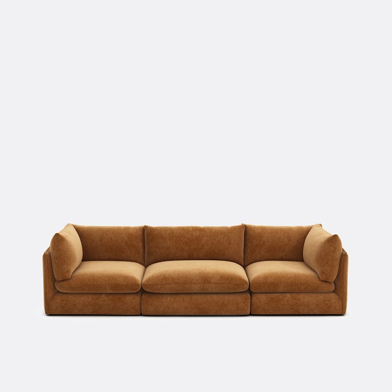 Gerades Modulares 3-sitzer-sofa Malo, Aus Meliertem Polyester