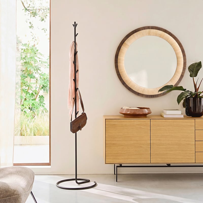Am.pm Runder Spiegel Mae Aus Zweifarbigem Rattan, Durchmesser 91 Cm