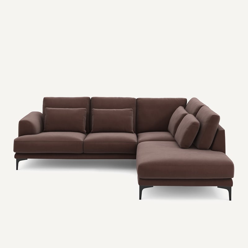 Am.pm Geschlossenes Ecksofa Marsile Mit Ecke Rechts, Leinensamt