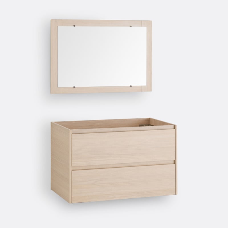 La Redoute Interieurs Hängewaschtisch + Spiegel Nirio, B. 80 Cm