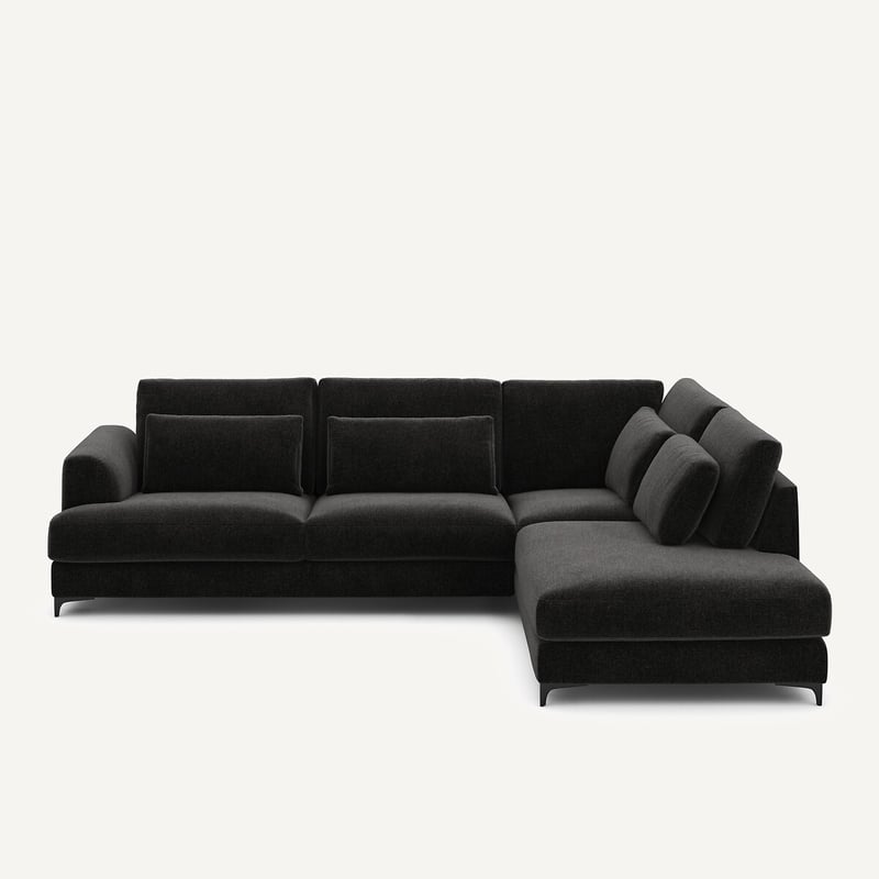 Am.pm Umwandelbares, Gerades Ecksofa, Chenille-velours, Marsile