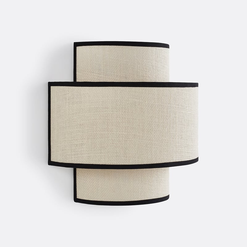 Wandleuchte Come Mit Doppelschirm, Jute