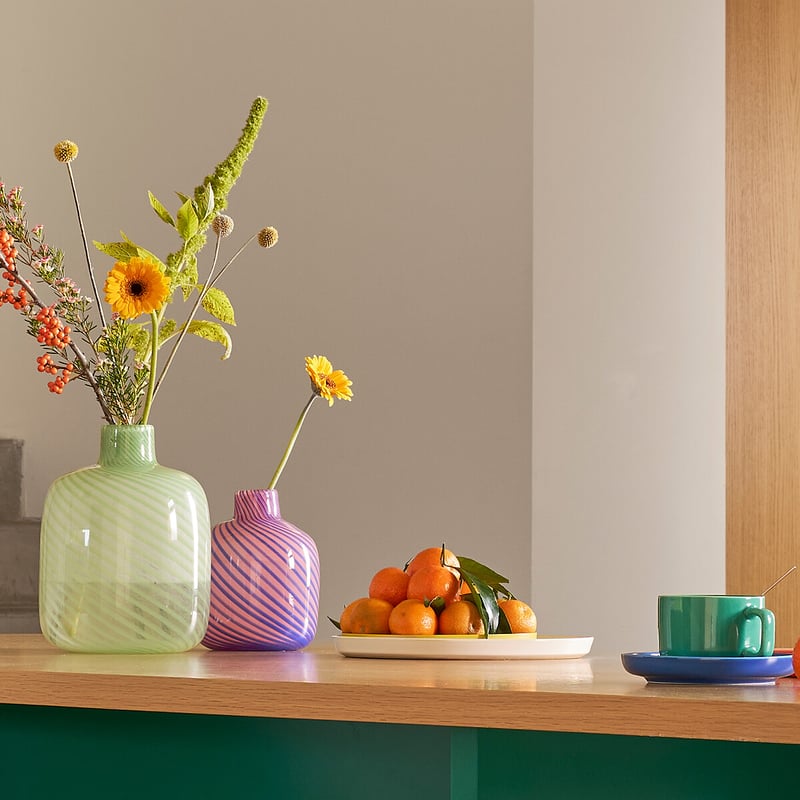 La Redoute Interieurs Vase Olios, Glas Mit Streifenmuster, H. 22,5 Cm