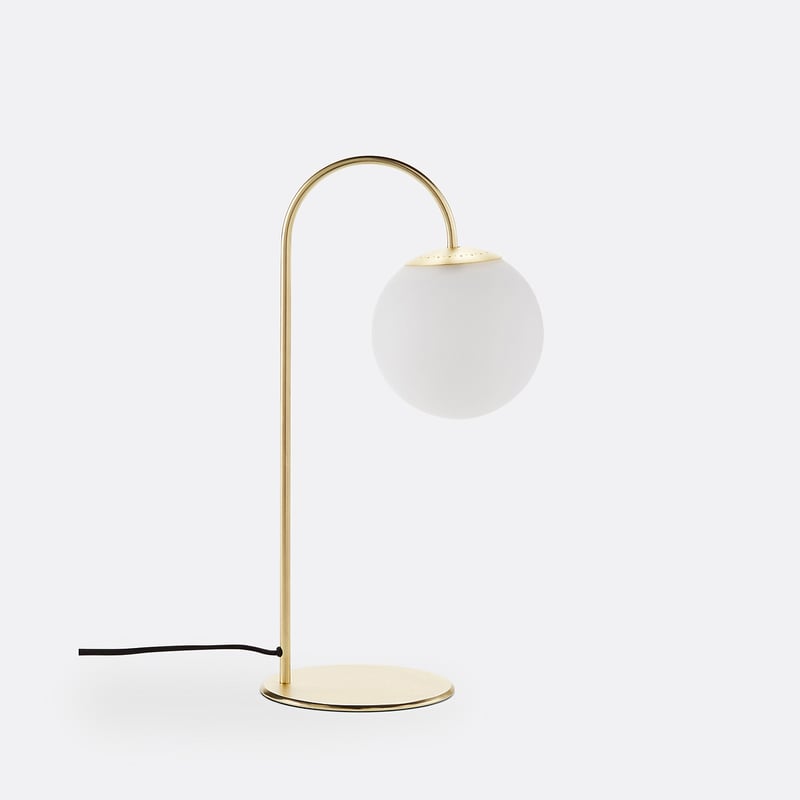 Tischlampe Moricio, Opalglas Und Messing-optik
