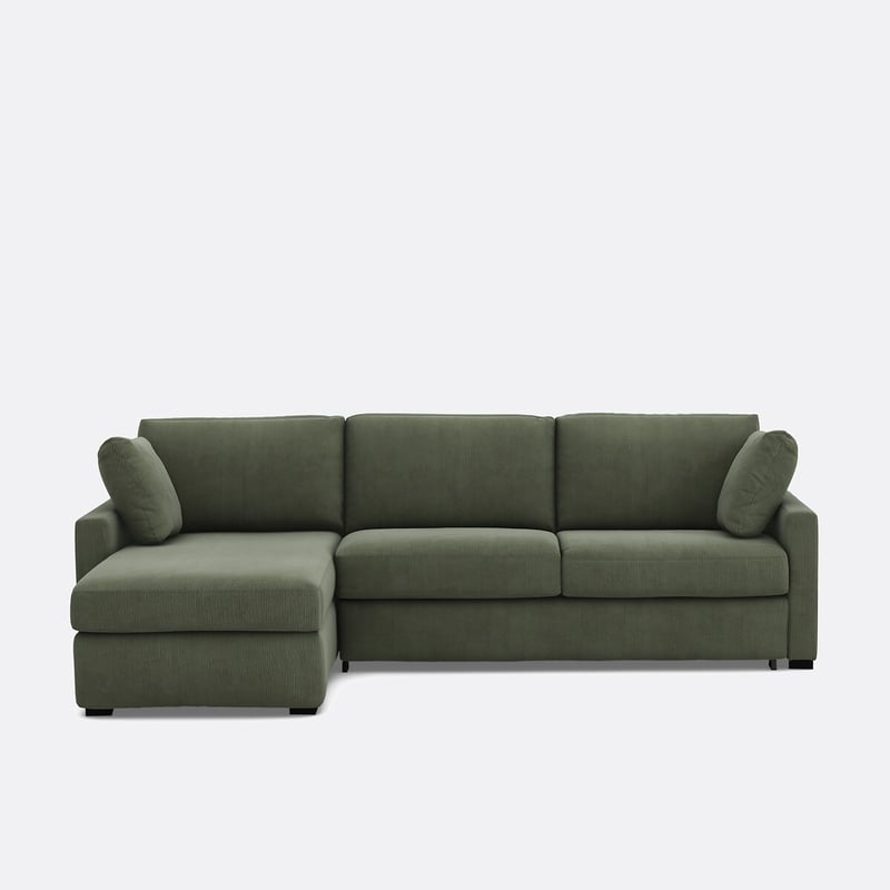 Eckschlafsofa Timor, 4-sitzer, Cordsamt, Schaumstoff