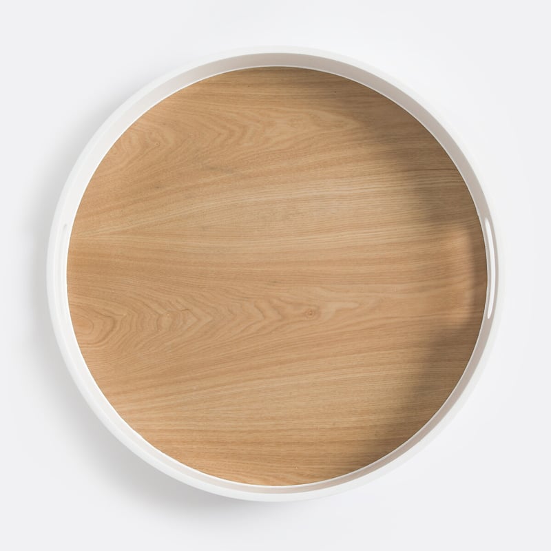 Tablett Nicolo, Eschenfurnier, Ø 45,5 Cm