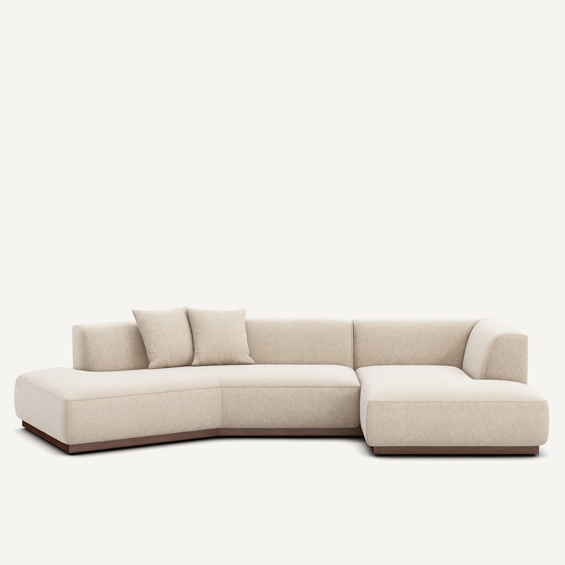 Am.pm Offenes Ecksofa Jacopo Mit Ecke Rechts, Meliertes Gewebe