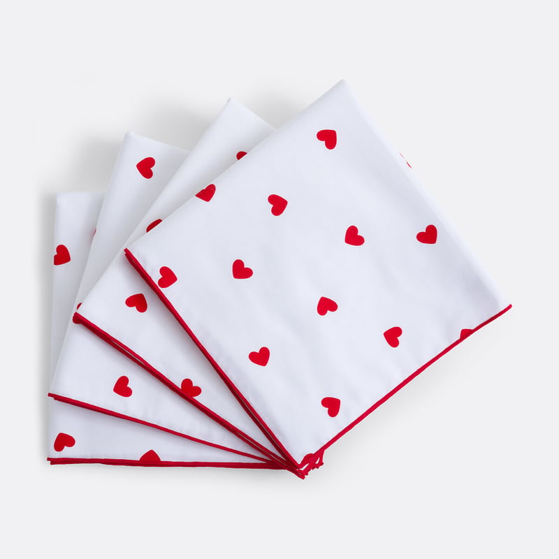 La Redoute Interieurs 4er-set Servietten Aus Baumwolle, Mit Herzchen Bedruckt, Scacco