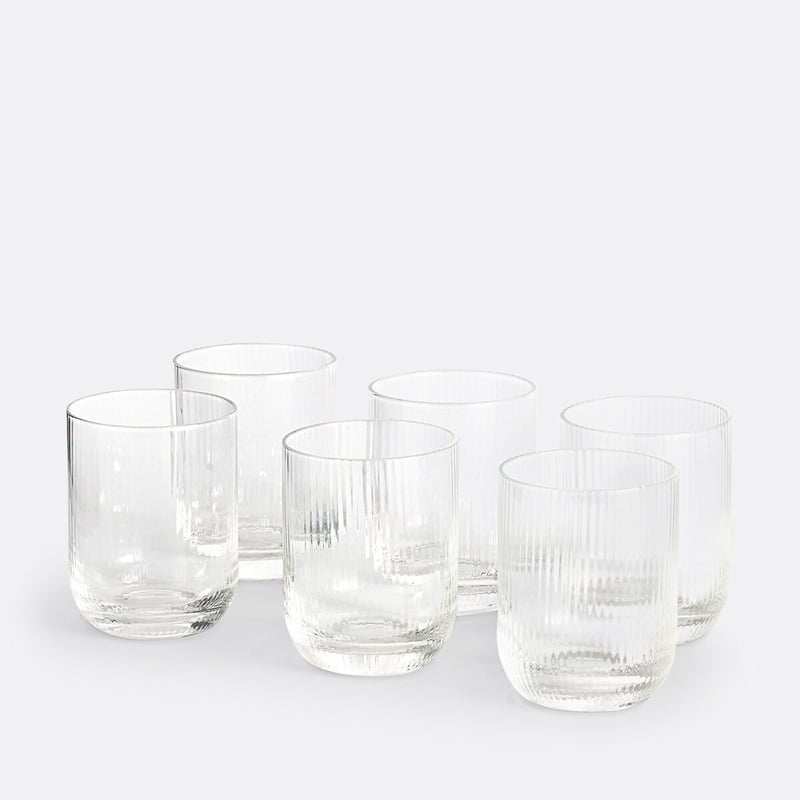 6er-set Wassergläser Stria, Rillenglas