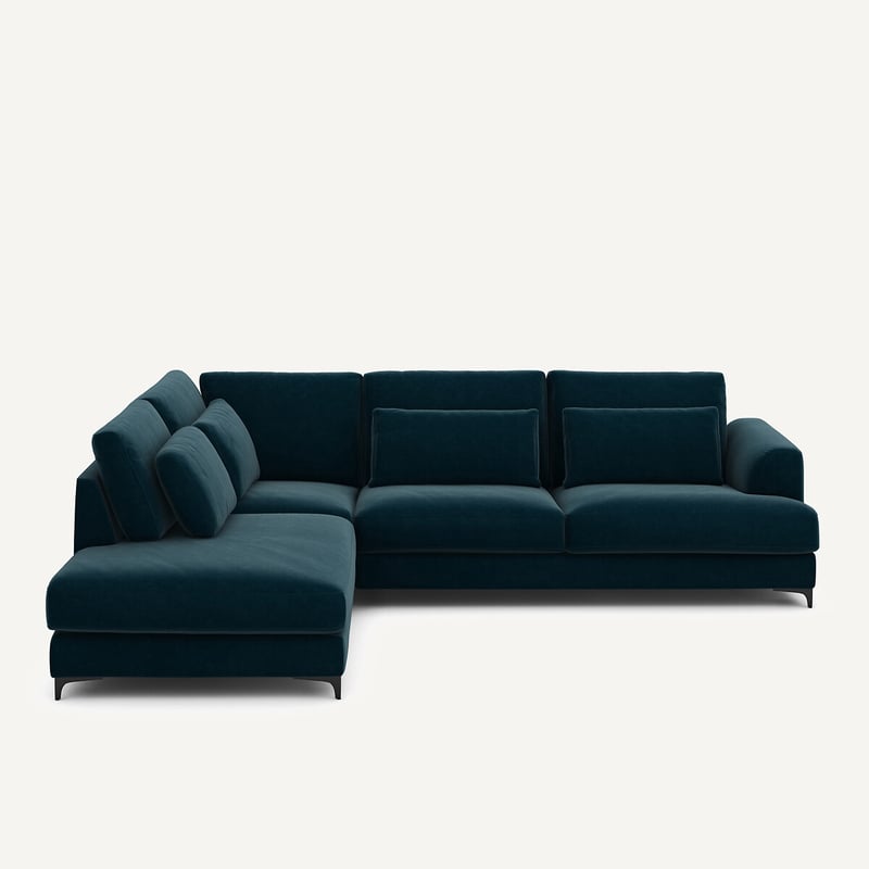 Am.pm Linksseitiges Ecksofa, Umwandelbar, Samt, Marsile