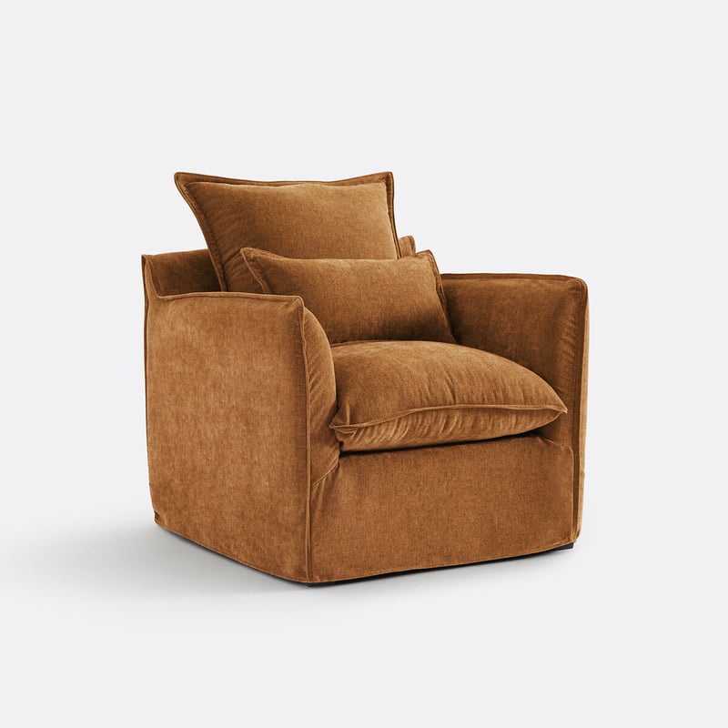 Sessel Odna, Abnehmbarer Bezug, Aus Meliertem Polyester