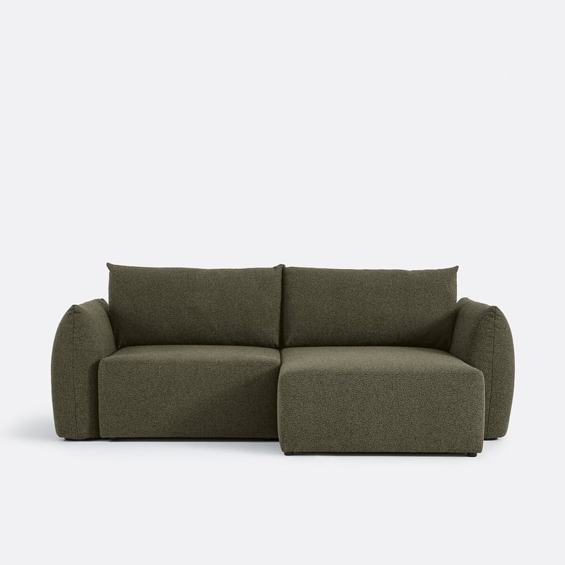 Ecksofa Edith, Mit Schlaffunktion Und Bettkasten, 3-sitzig, Feiner Bouclé