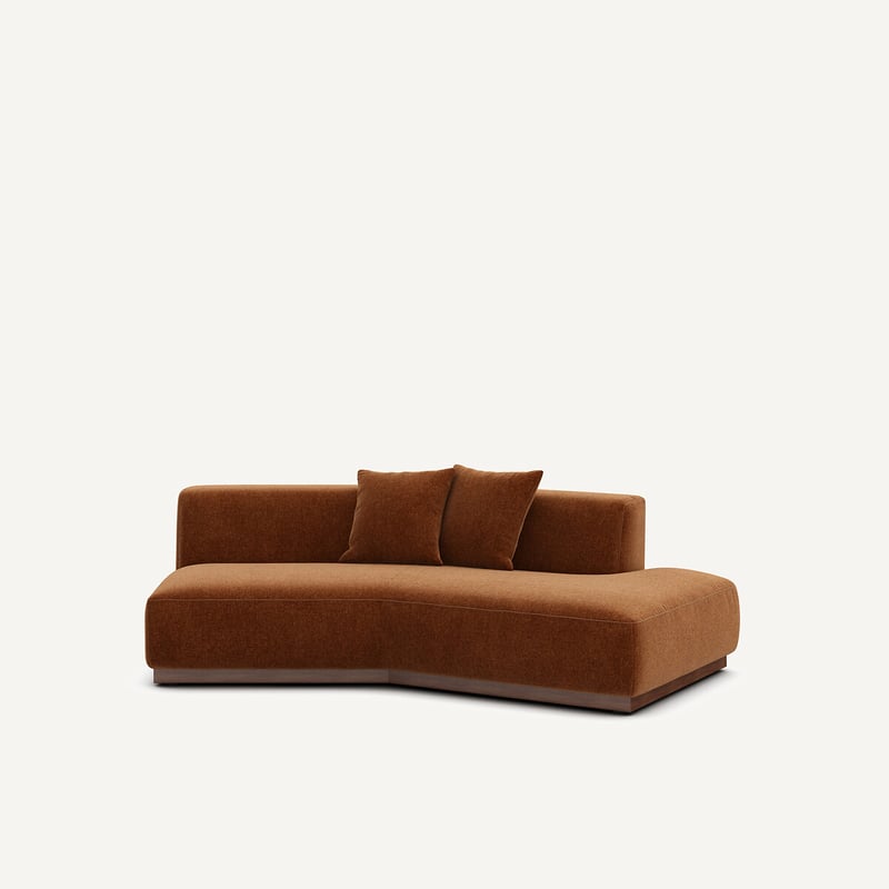 Am.pm Halbsofa, Gerade, Aus Chenille-samt, Jacopo