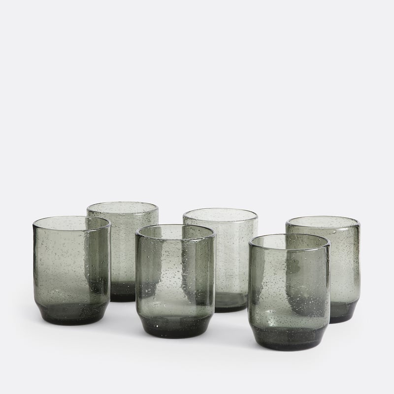 Set Von 6 Wassergläsern Aus Blasenglas, Faraji