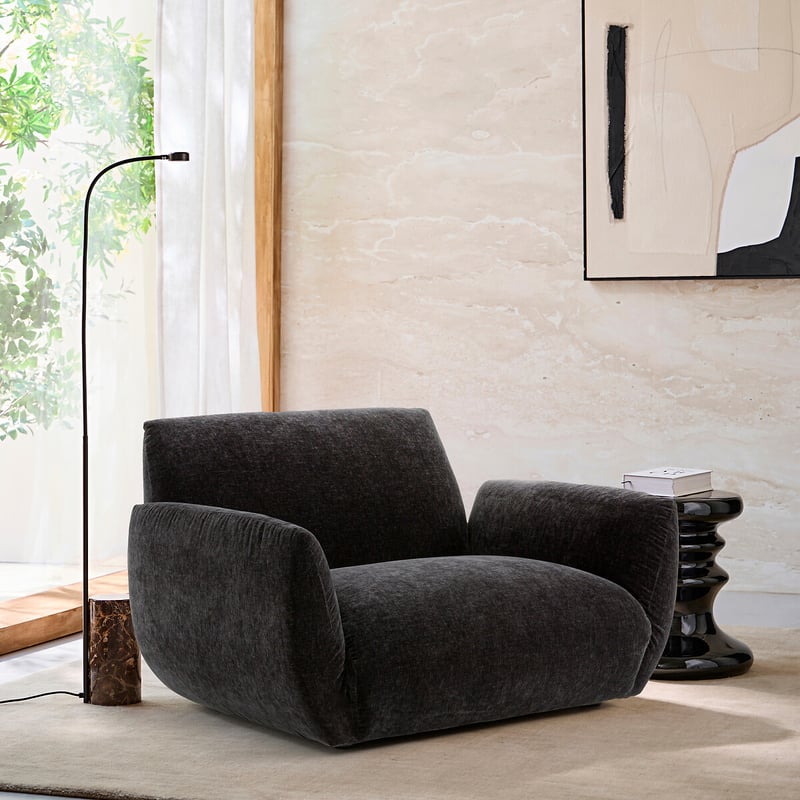 Am.pm Sessel Aus Chenille-samt, Spogano