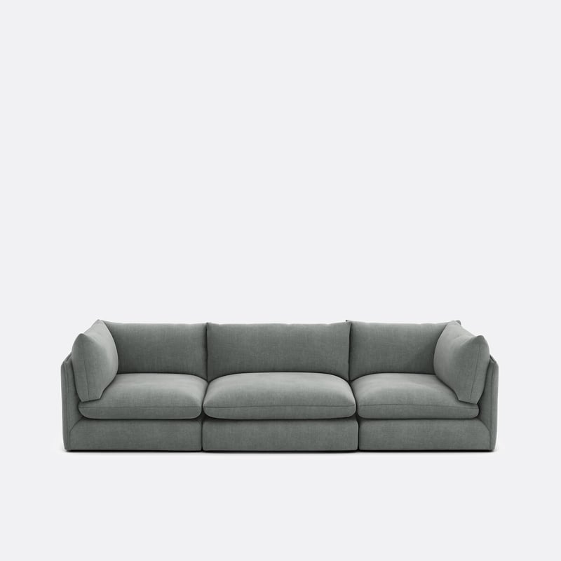 Gerades, Modulares 3-sitzer-sofa Malo, Aus Strukturgewebe