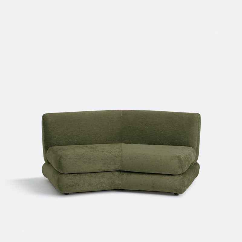 Modulares 2-sitzer-sofa Aus Dickem Velours, Hoover