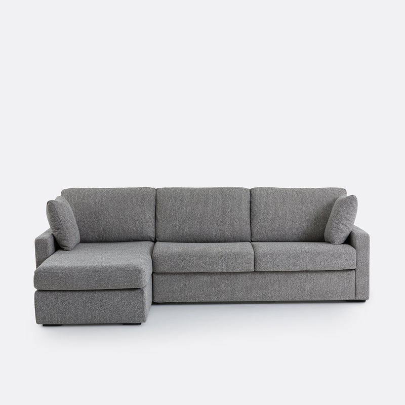 Ecksofa Timor Mit Schlaffunktion, 4-sitzer, Aus Meliertem Strukturgewebe, Comfort Bultex®