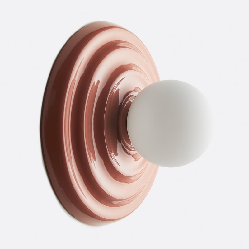Wand- Oder Deckenleuchte, Aus Keramik Und Opalglas, Durchmesser 24,5 Cm, Holi