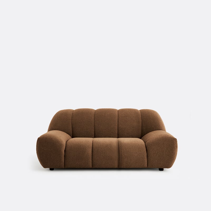 Sofa Mit Dickem Bouclé-bezug, 2-sitzer, Nuria