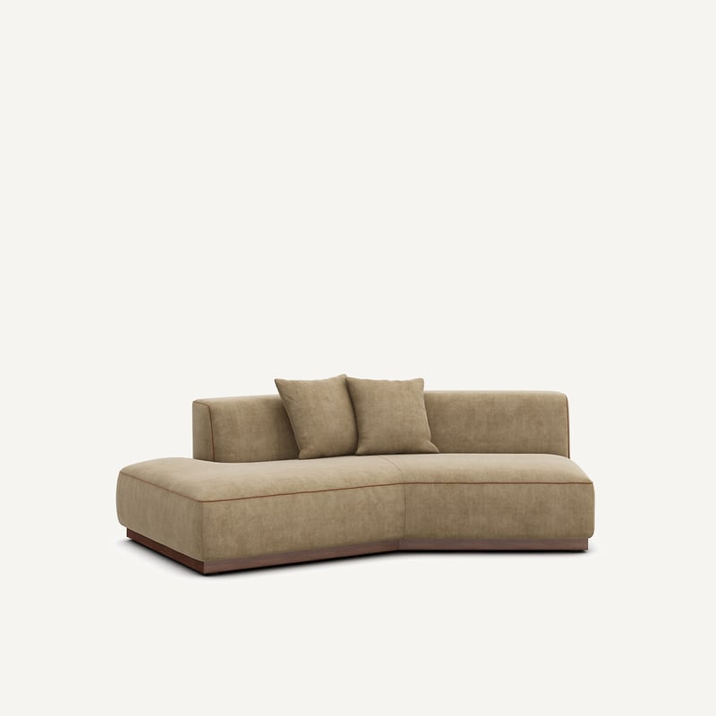 Am.pm Halbes Sofa Links In Stonewashed Velours, Jacopo