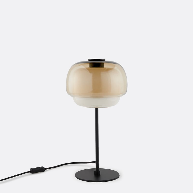 Tischlampe Aus Farbigem Glas, Kinoko