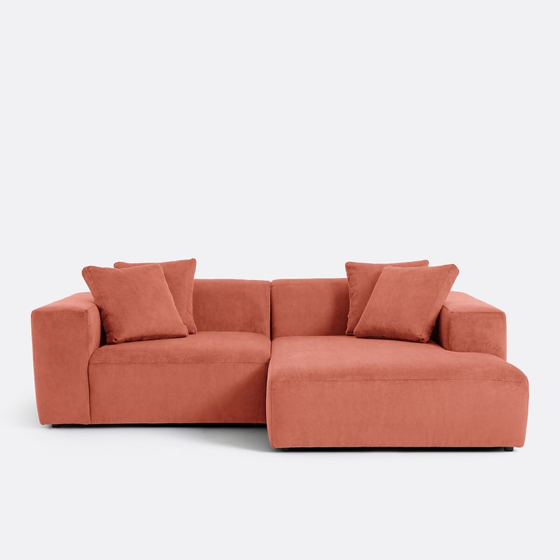 Ecksofa Liora, Rechts, 3-sitzig, Aus Cordsamt