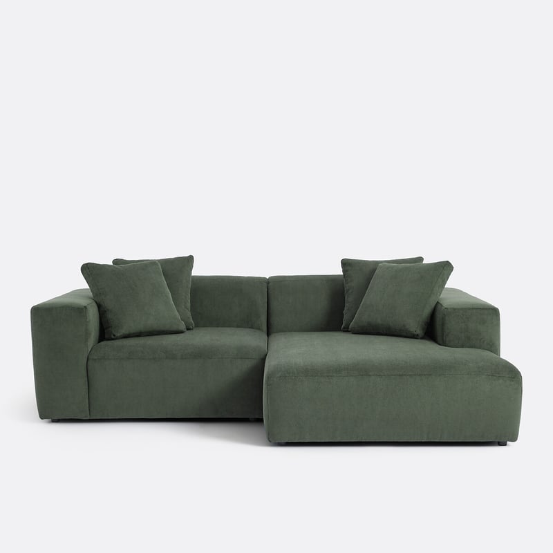 Ecksofa Liora, Rechts, 3-sitzig, Aus Cordsamt