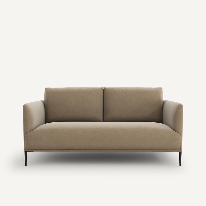 Emmanuel Gallina X Am.pm Kompaktes 3-sitzer-sofa, Velours, Oscar, Design Emmanuel Gallina