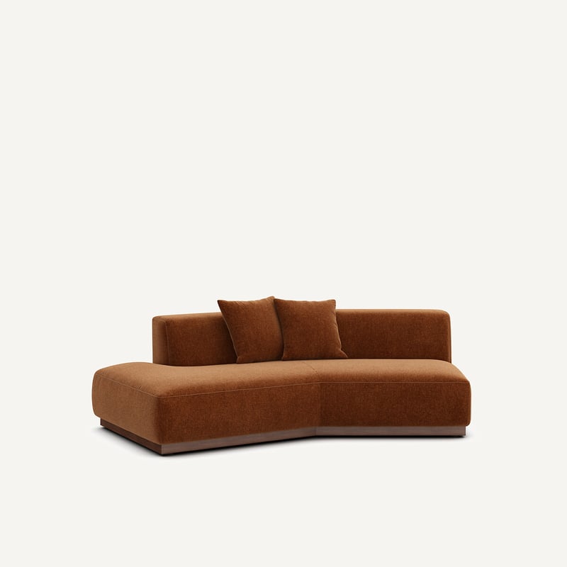 Am.pm Halbes Sofa Links In Chenille-samt, Jacopo