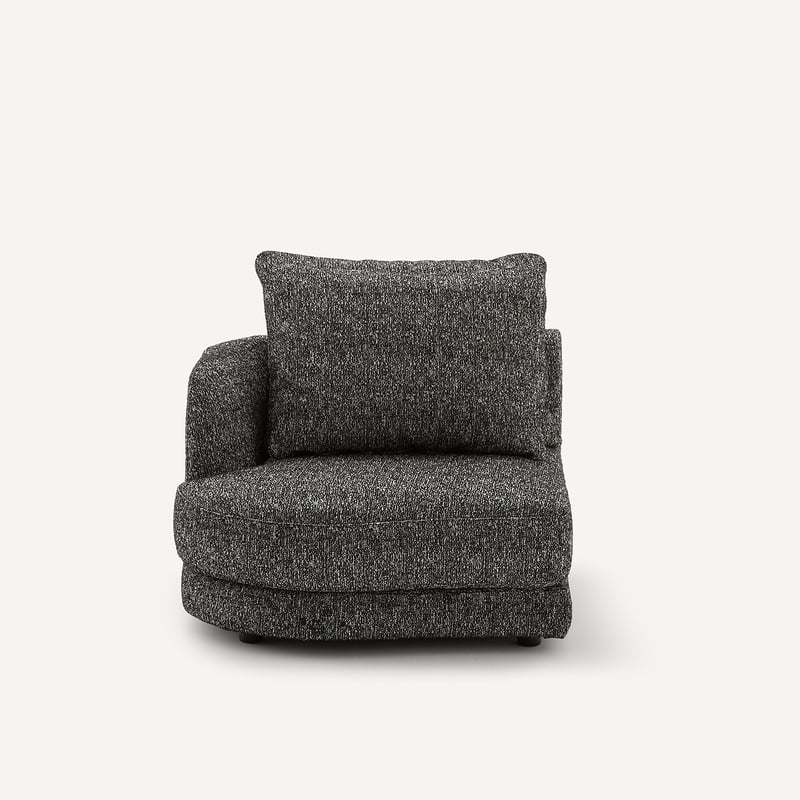 Am.pm Linkes, Abgerundetes Halbsofa, Modular, Aus Bouclé, Tiberio