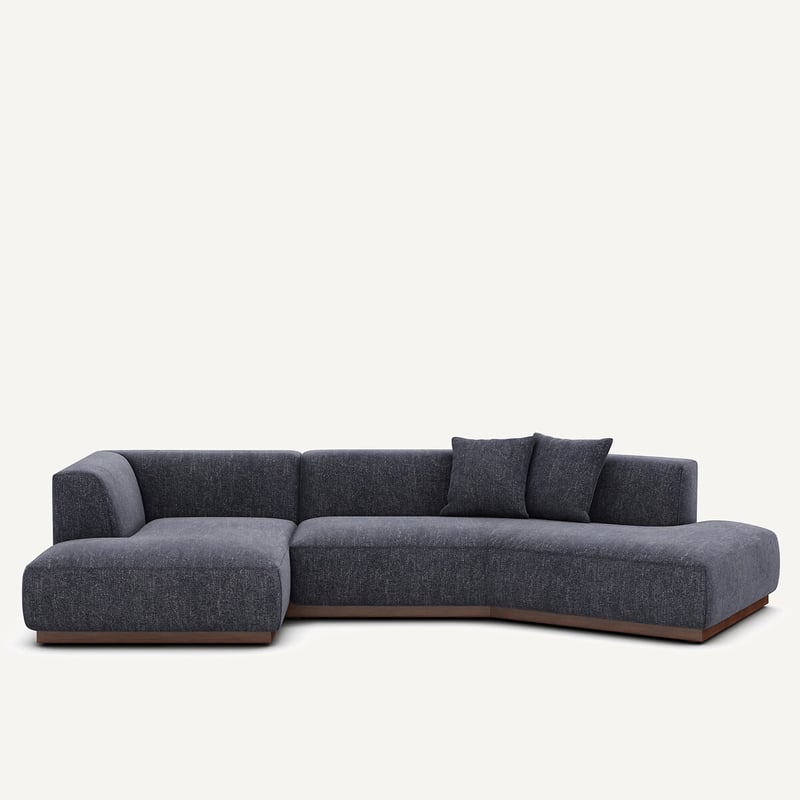 Am.pm Offenes Ecksofa Jacopo Mit Ecke Links, Meliertes Gewebe