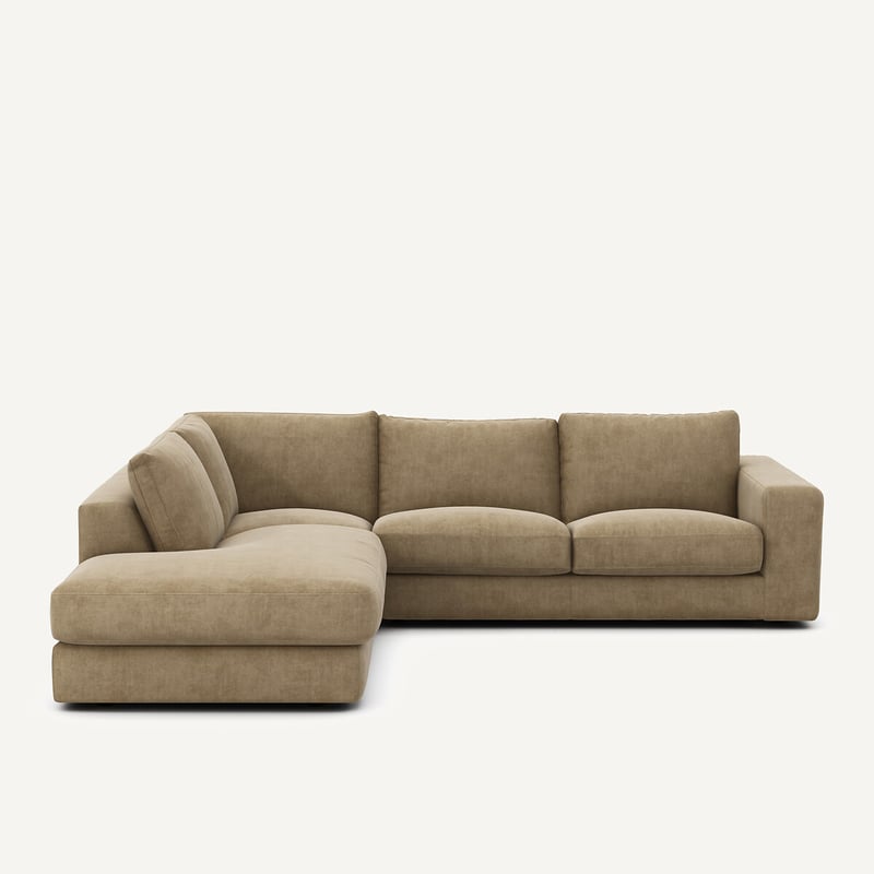 Am.pm Ecksofa In Stonewashed Velours, Skander
