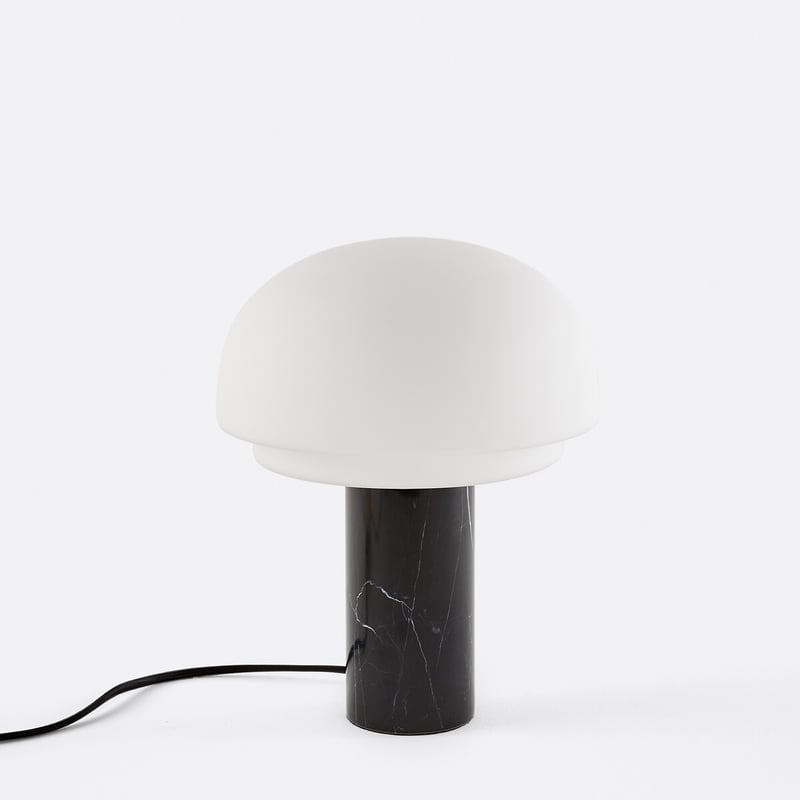 Tischlampe, Aus Opalglas Und Marmor, Höhe 27 Cm, Agathilda