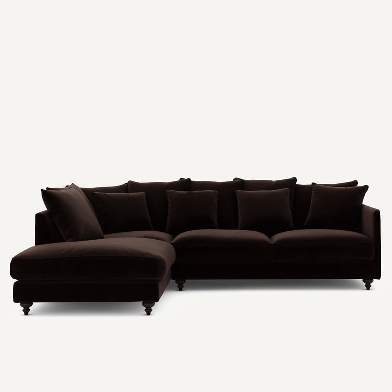Am.pm Ausziehbares Ecksofa Aus Samt, Lazare