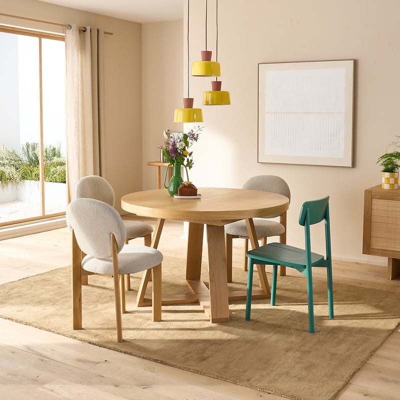Esstisch, Rund, Ausziehbar, Eiche Und Furnier, 4 Bis 10 Gedecke, Ulmu