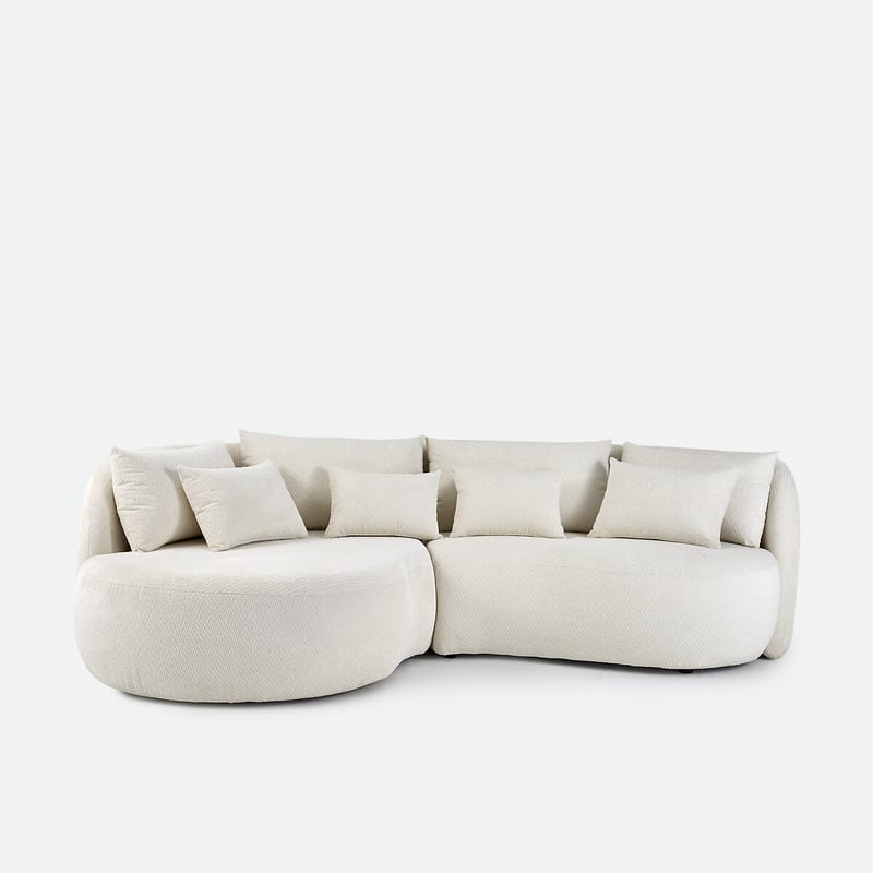 Ecksofa Links, Aus Melierter Chenille, Nico
