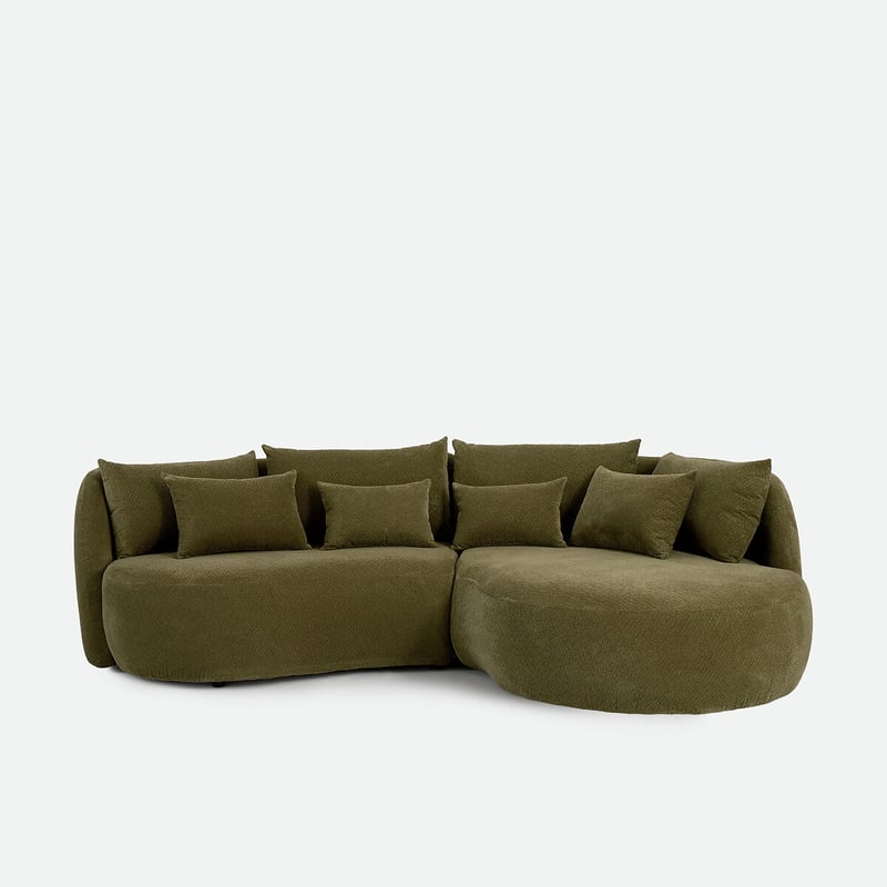 Ecksofa, Gerade, Aus Melierter Chenille, Nico