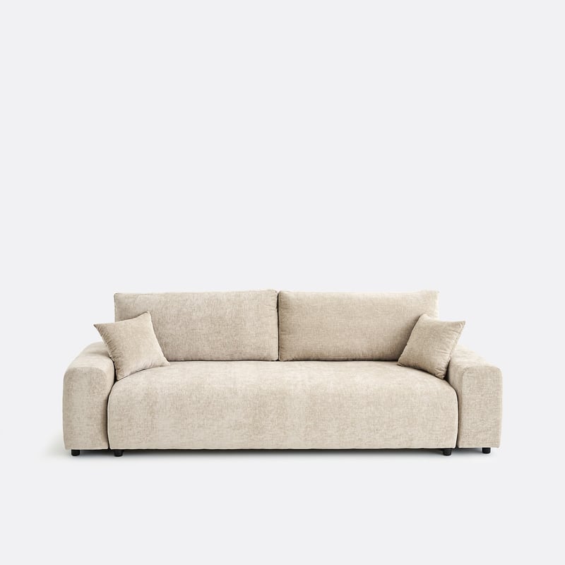 Gerades Sofa, Umwandelbar, Mit Truhe, 3-sitzer, Aus Geflammter Chenille, Galene