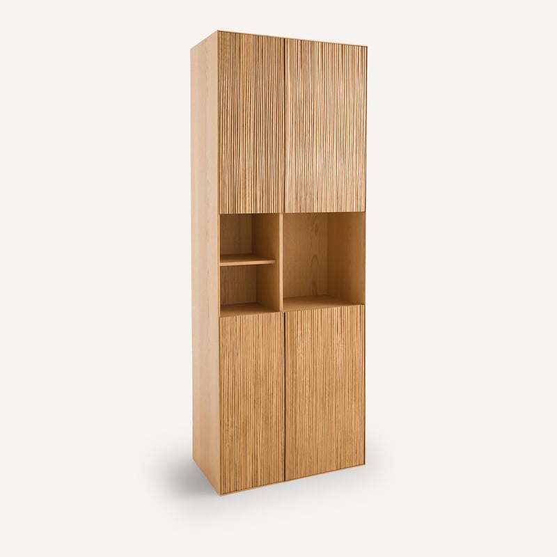 Am.pm 4-türiges Bücherregal, Eiche Und Furnier, Mikube
