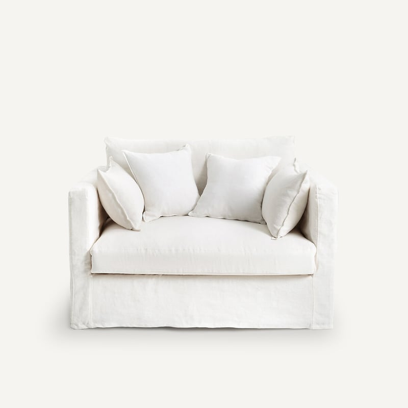 Am.pm 2-sitzer-sofa Aus Geknittertem Leinen, Neo Kinkajou