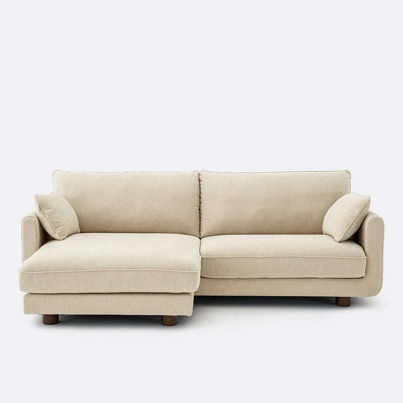Wandecksofa, 3-sitzer, Aus Meliertem Polyester, Emilio