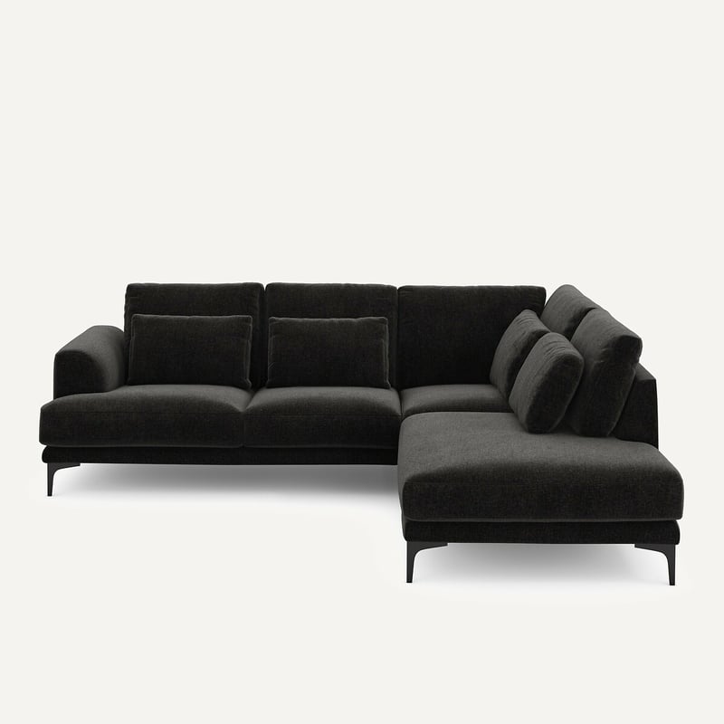 Am.pm Sofa Mit Geschlossener Rechter Ecke Aus Chenille-velours, Marsile