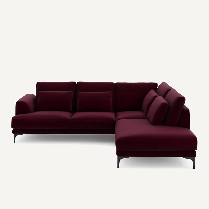 Am.pm Geschlossenes Ecksofa Marsile Mit Ecke Rechts, Samt