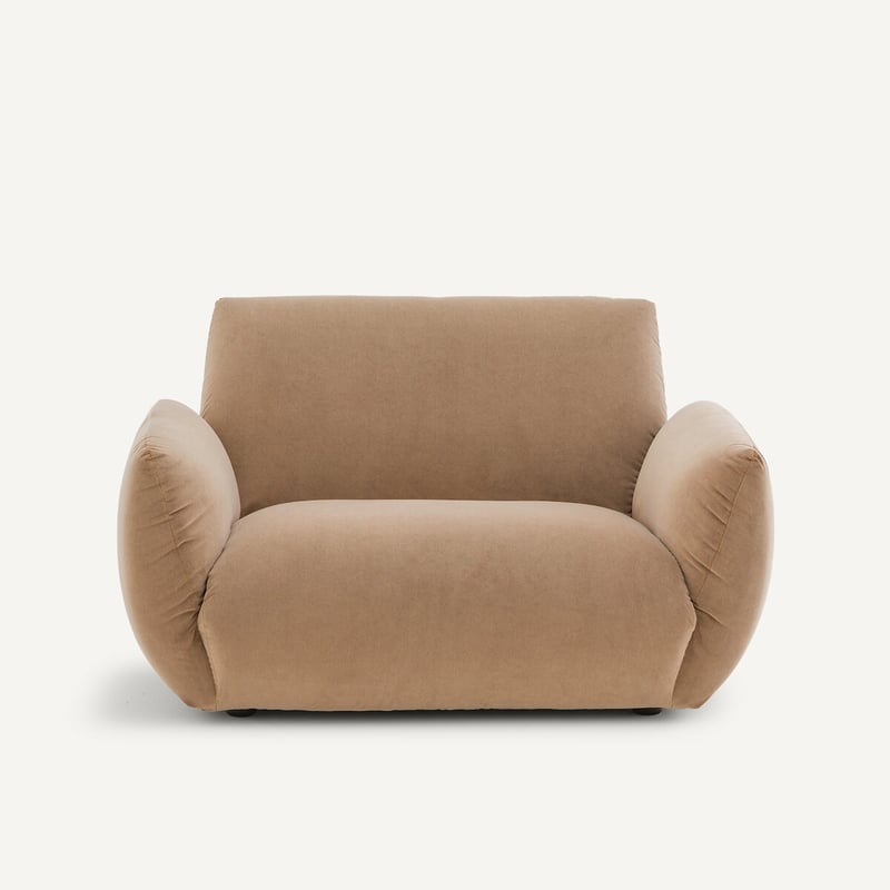 Am.pm Sessel Aus Stonewashed Velours, Spogano