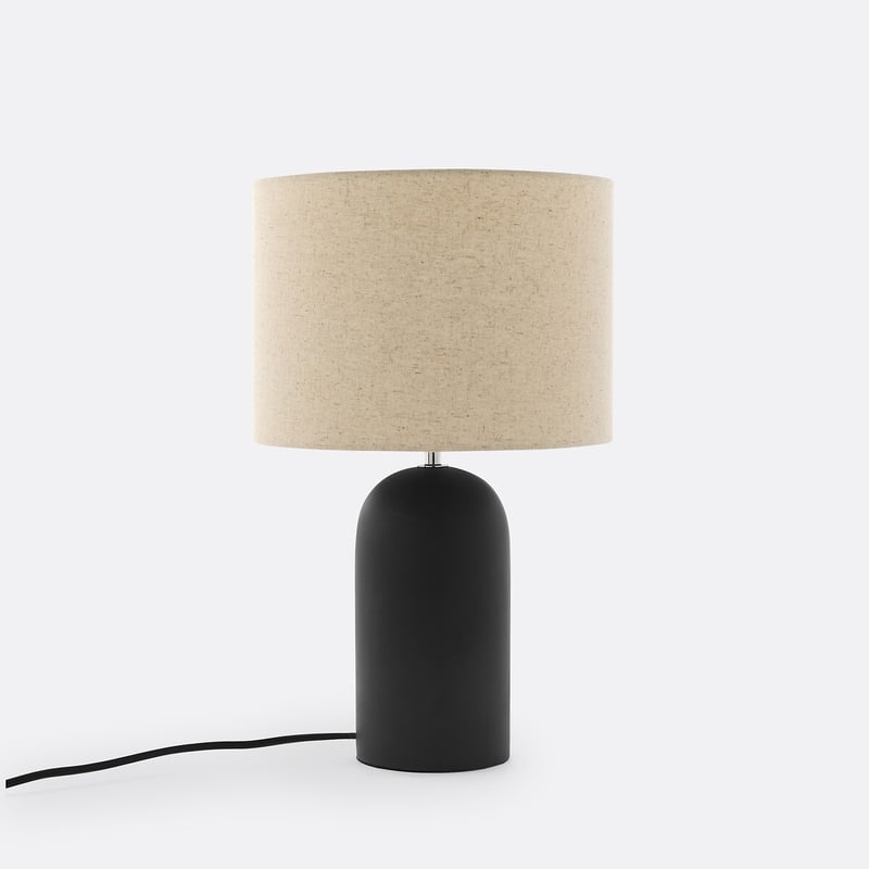 Tischlampe Emna, Beton Und Leinen