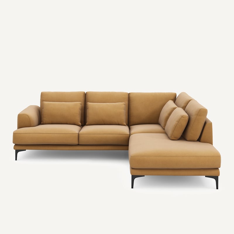 Am.pm Geschlossenes Ecksofa Marsile Mit Ecke Rechts, Leinensamt