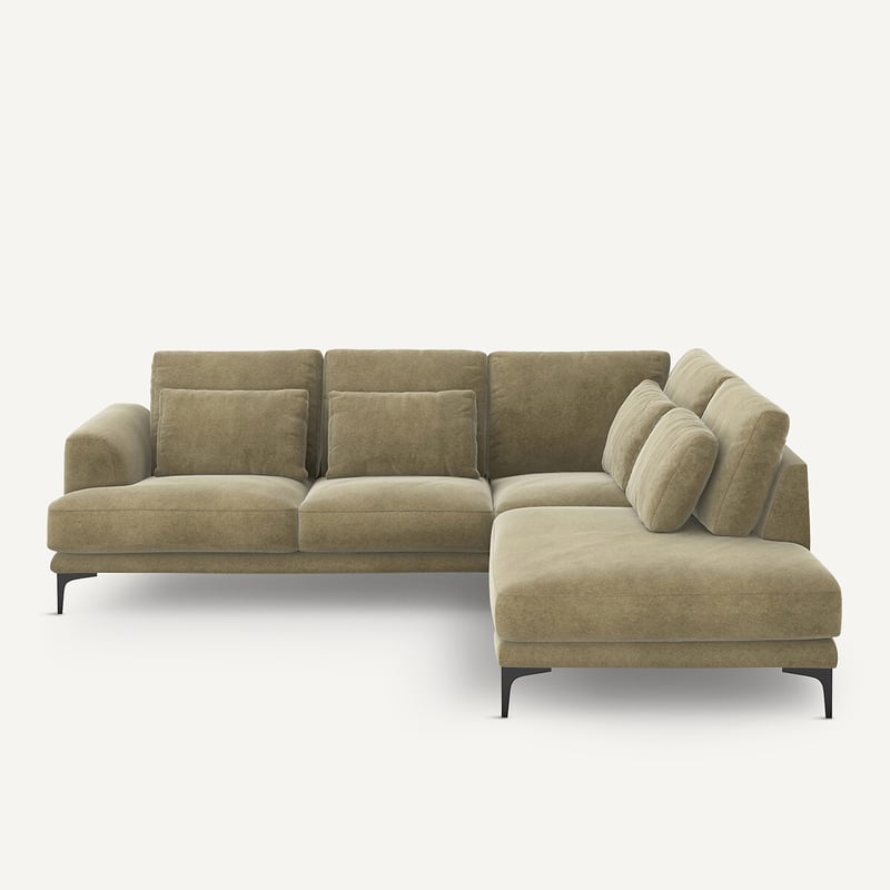 Am.pm Geschlossenes Ecksofa Marsile Mit Ecke Rechts, Leinensamt