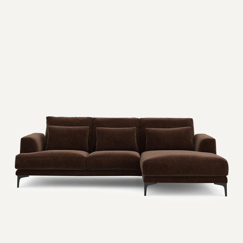Am.pm Ecksofa, Gerade, Aus Chenille-velours, Marsile