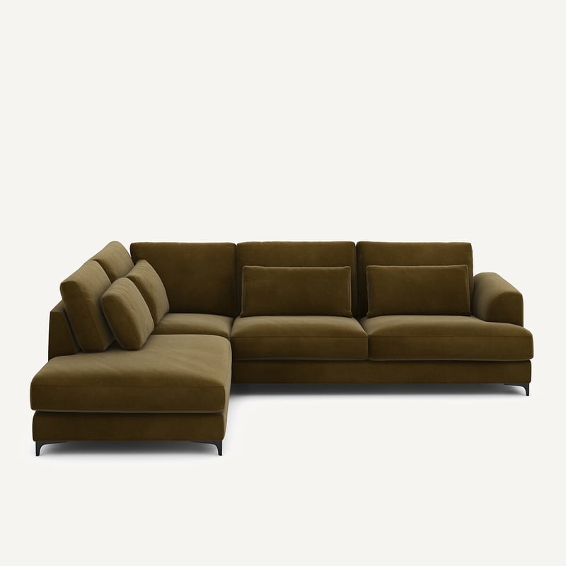 Am.pm Linksseitiges Ecksofa, Umwandelbar, Samt, Marsile